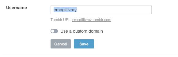 Hosting on Tumblr and changing the name
