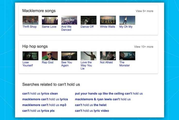 Example of "people also search for" box Example of "people also search for" box