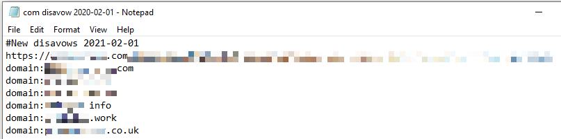 Example disavow file