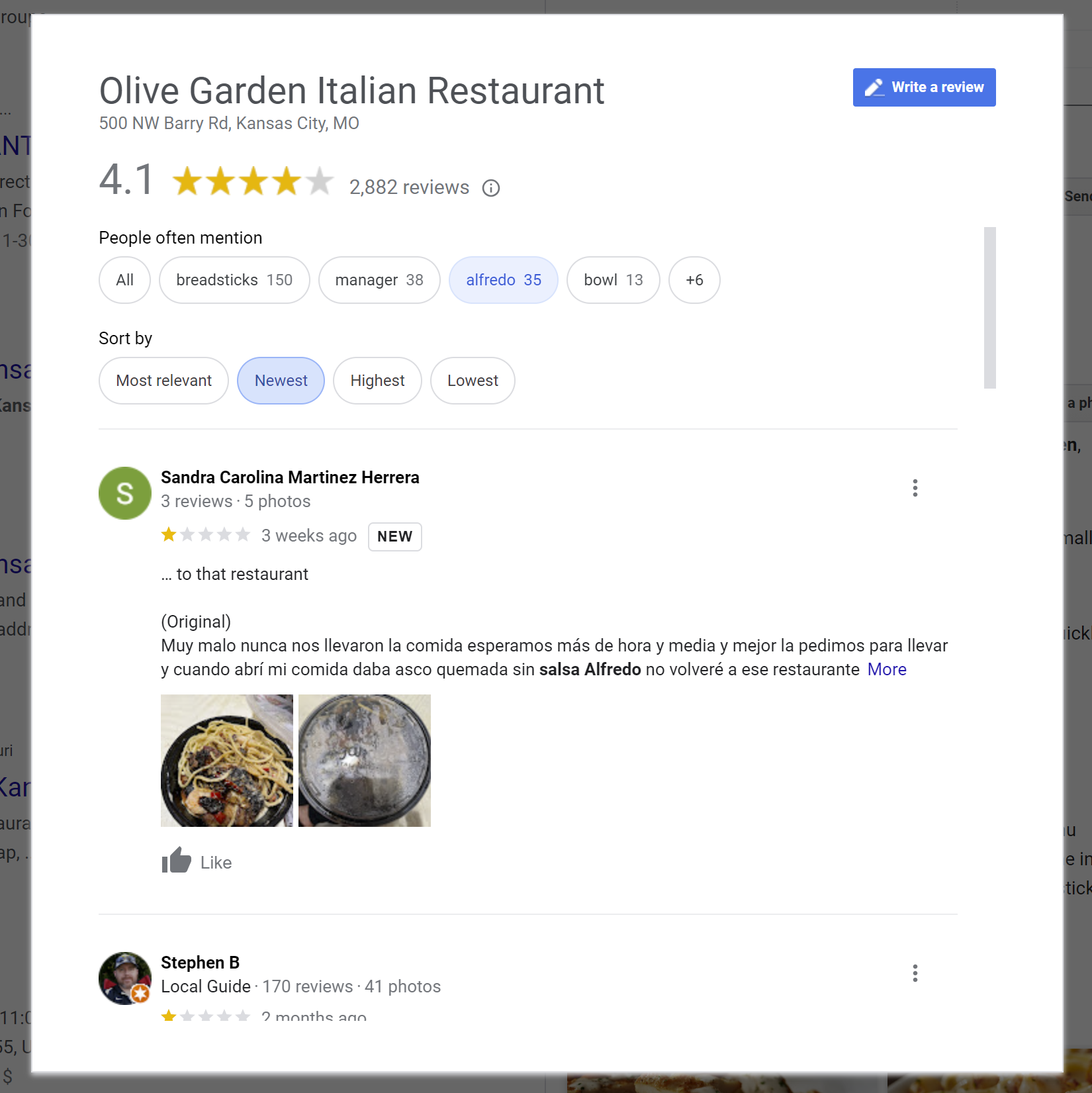 Combining a Place Topic with one of the sort by filters in the Google review interface enables you to segment data for more insight.