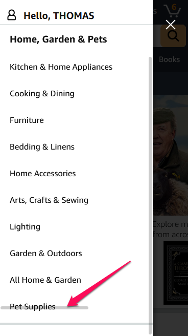 Links to non-indexed pages on Amazon UK mobile.