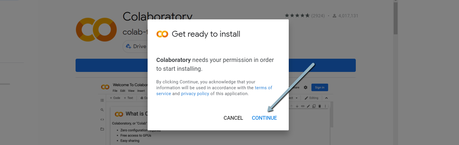 Click Install then Continue then Sign in with OAuth