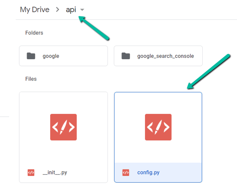 Click into config.py