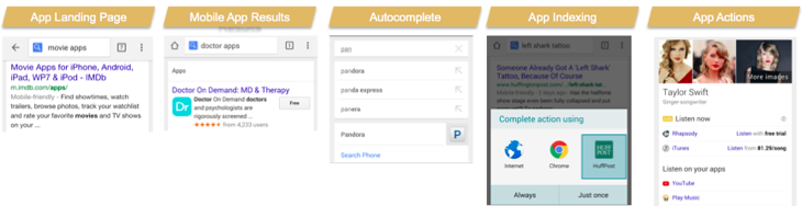 Mobile apps in search results