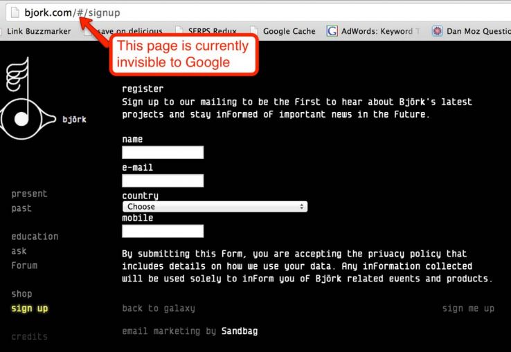 page visible to searcher not search engine